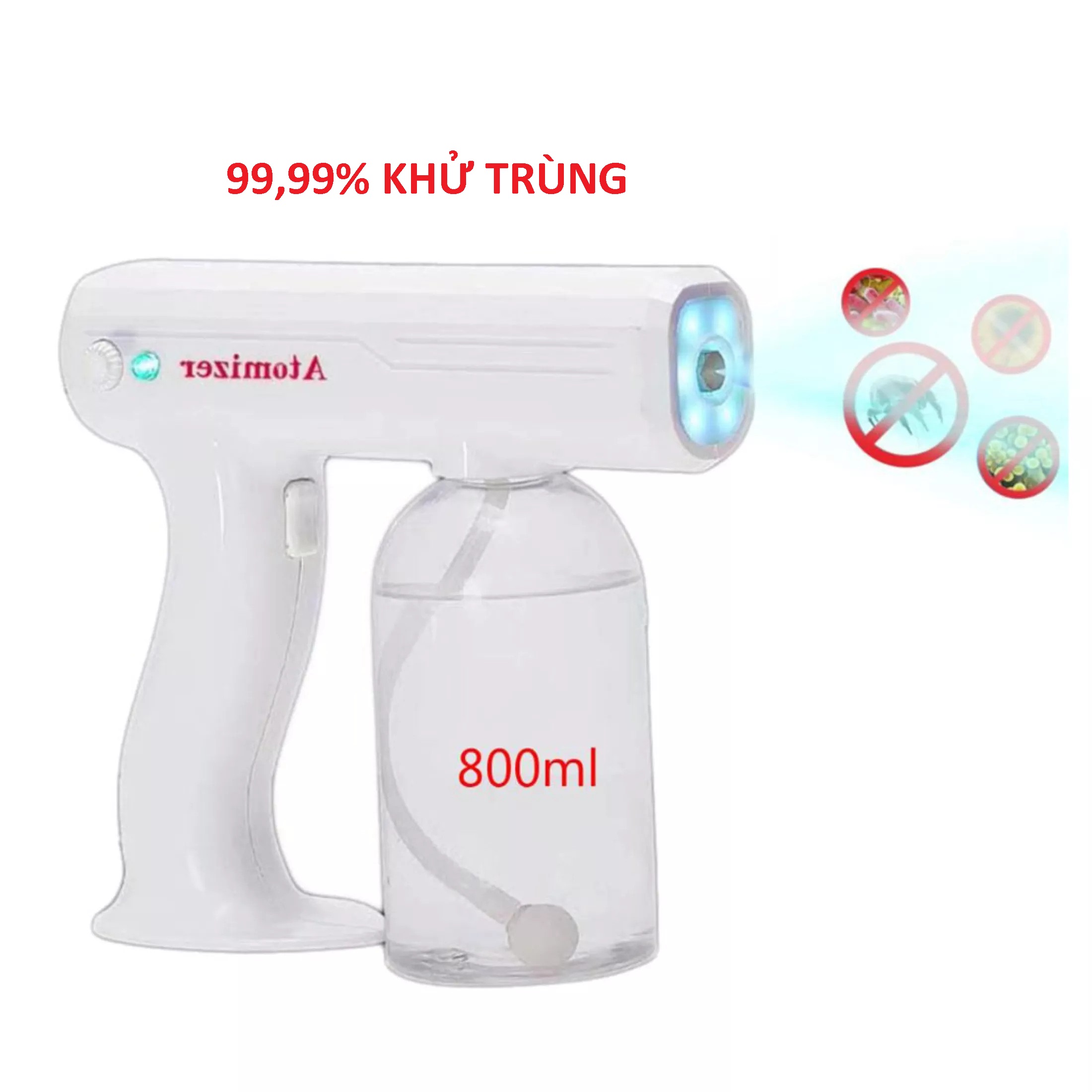 Bình Xịt Điện Không Dây Cầm Tay 800Ml, Máy Phun Atomizer khử trùng sạch vi khuẩn, phun đuổi muỗi, đuổi côn trùng, làm sạch không khí