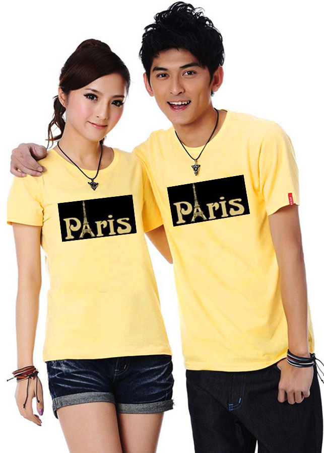 Bộ Áo Thun Đôi Paris - Màu Vàng