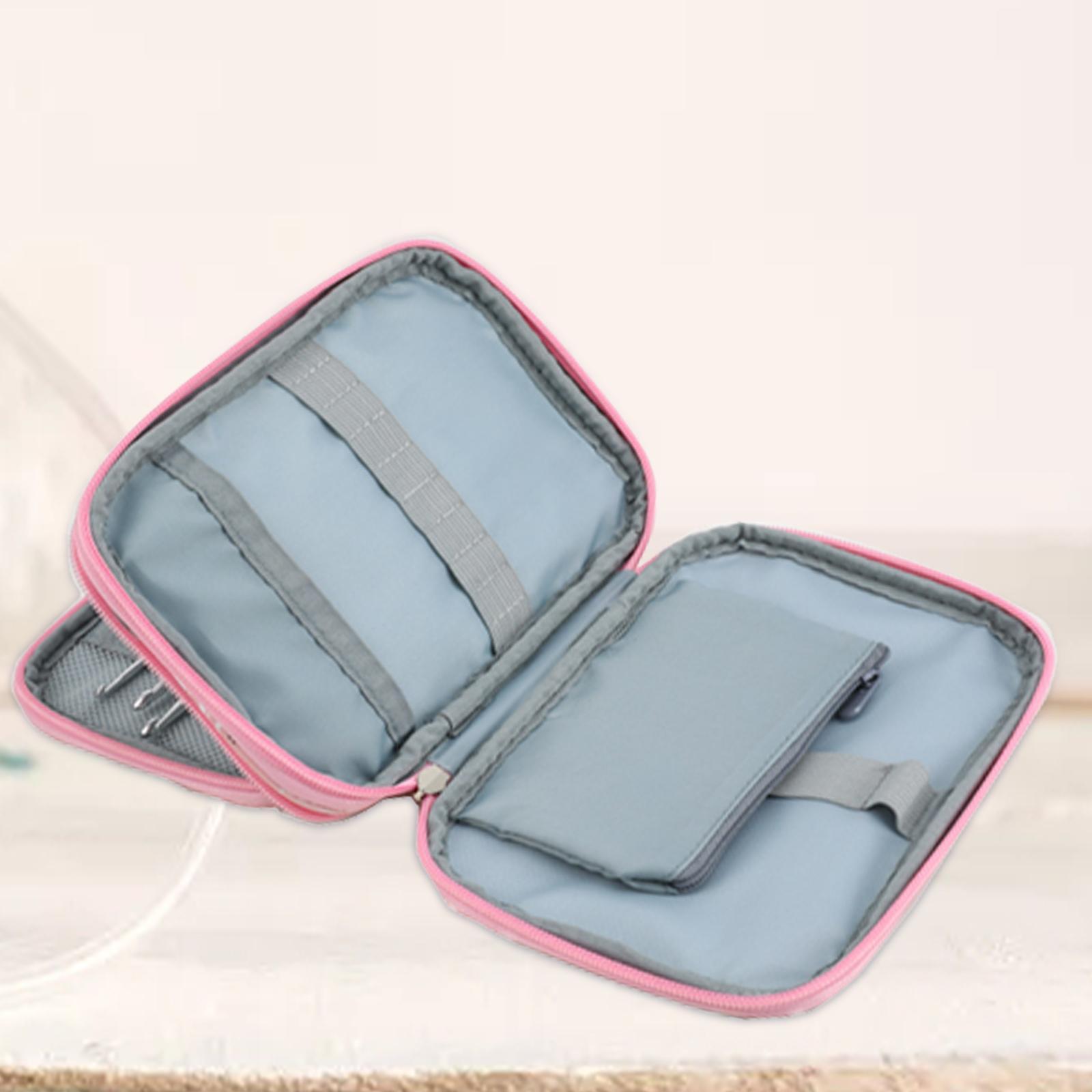 Knitting Storage Bag Knitting Bag Sturdy Travel for Scissors with Zipper Storage Bag Rectangle Crochet Bag Crochet Hook Case