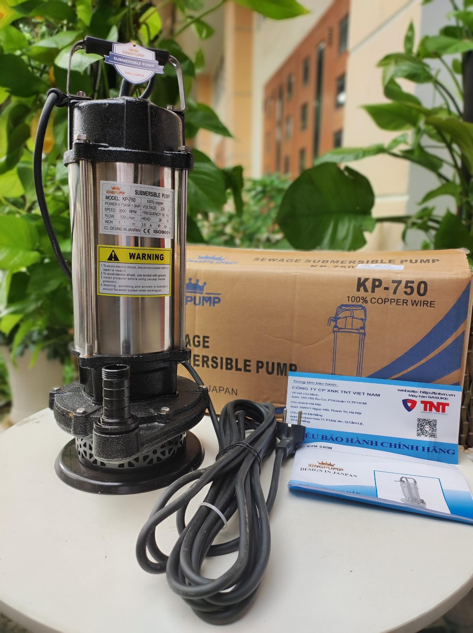 MÁY BƠM CHÌM (NƯỚC SẠCH) 750W KINGPUMP KP-750 - HÀNG CHÍNH HÃNG