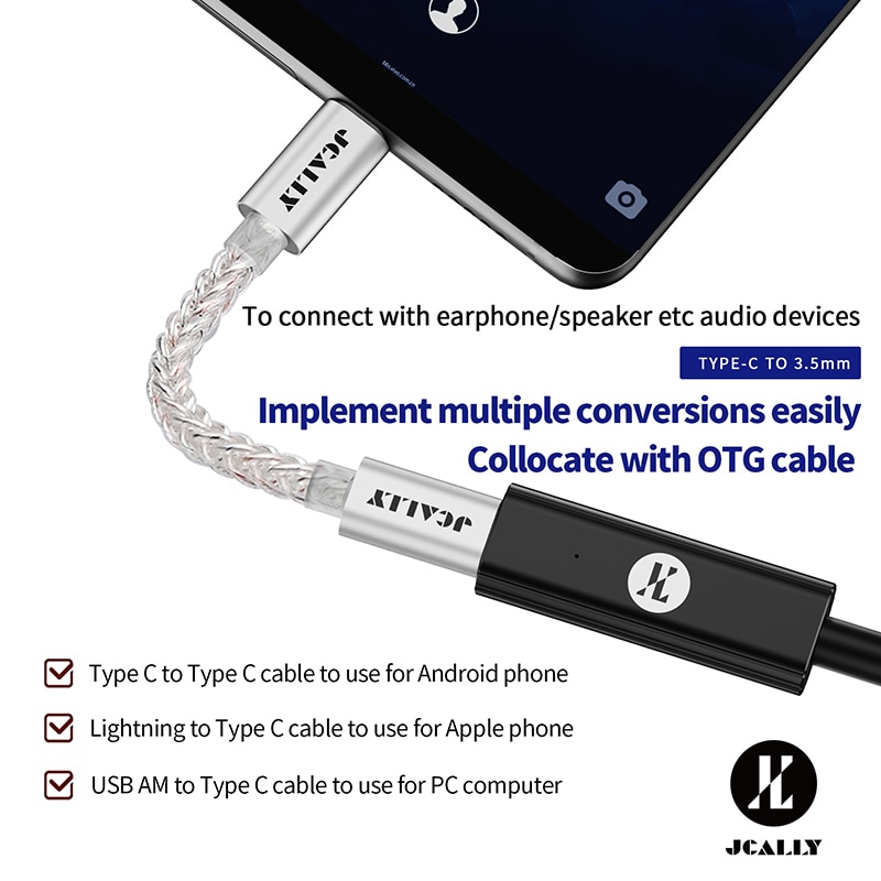 [NC] JCALLY AP7 với chip DAC AK4473ECB | Bộ giải mã cho IP | Hỗ trợ giải mã DSD128 | Dongle Dac Amp - Hàng Chính Hãng