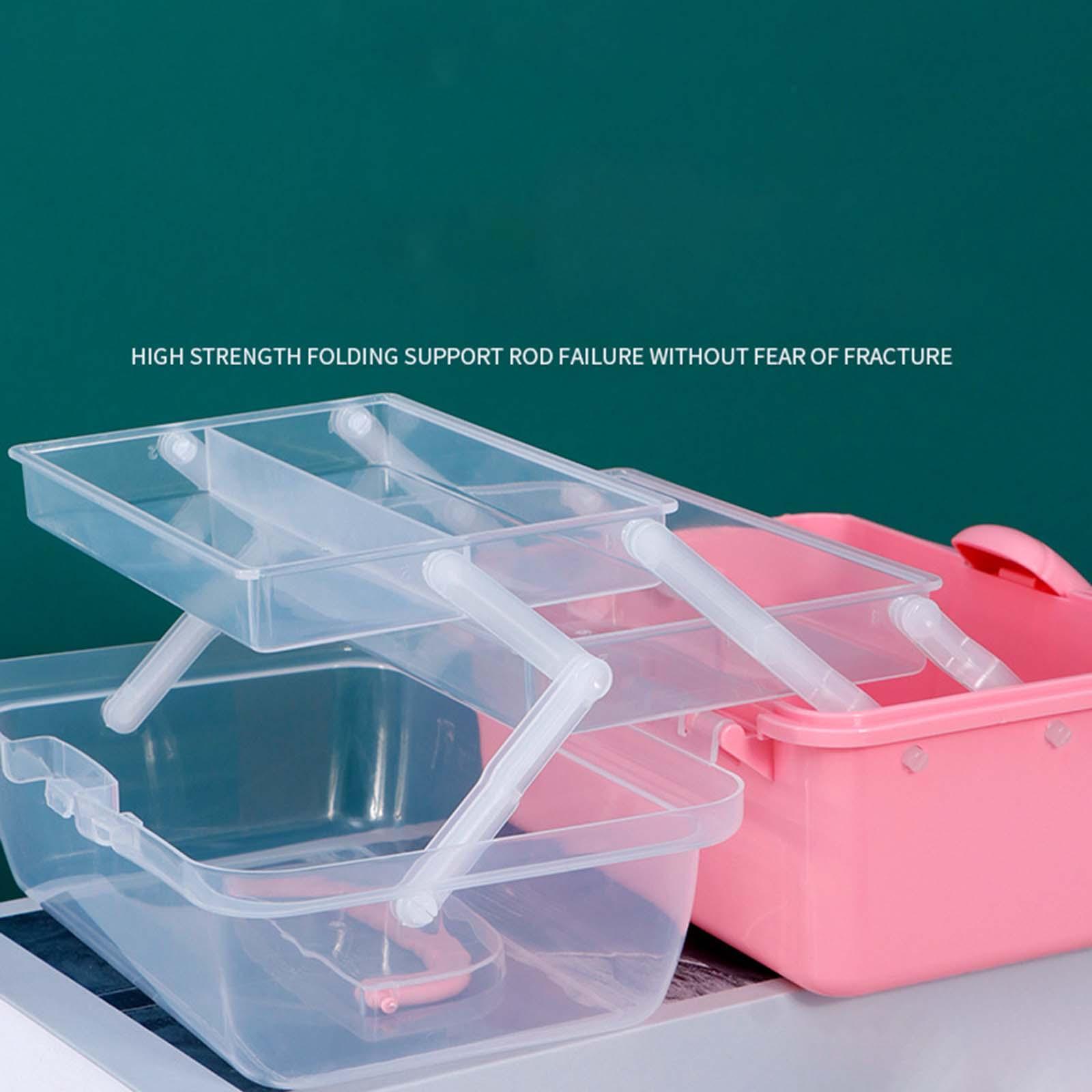 Multifunctional Storage Box Organiser Storage Case Cosmetic Organiser Portable Cabinet with Lid and Handle for Dorm Household