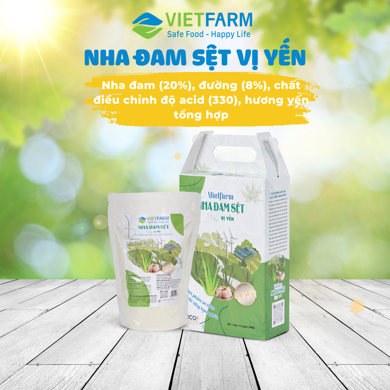 Nha đam sệt vị yến Vietfarm hộp 1kg