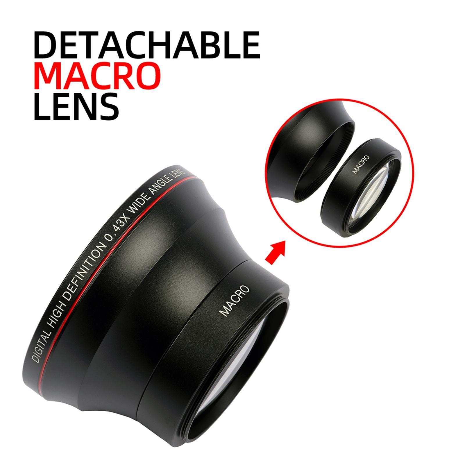 Universal 0.43x HD Wide Angle Lens, Portion for Camera Accessory Photo Shooting