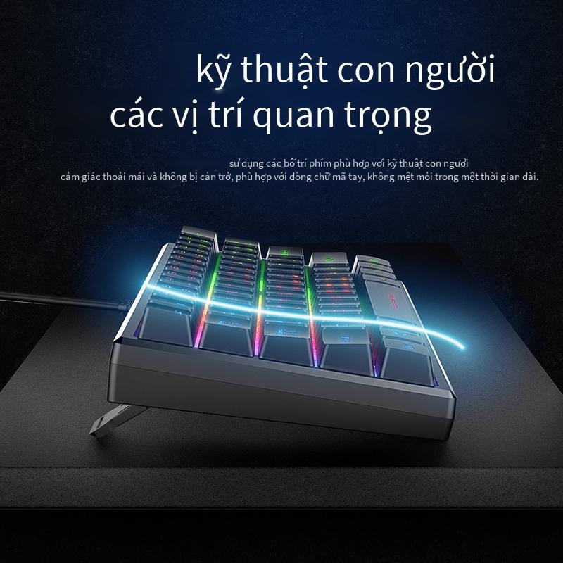 Giá thấp nhất FV-61 cảm giác cơ bàn phím 61 ký tự phím RGB phát sáng máy tính có dây máy tính để bàn máy tính xách tay chơi game
