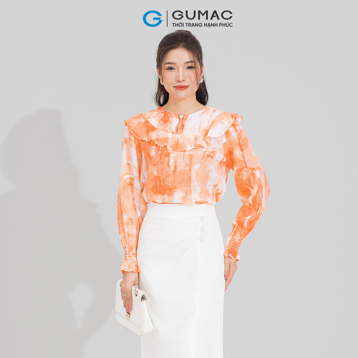 Áo kiểu đô viền bèo GUMAC AD04070