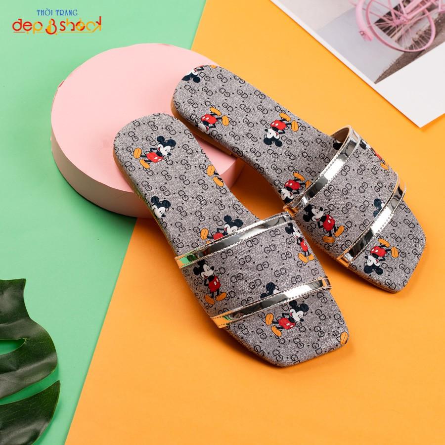 Dép nữ thời trang quai ngang hình Micky HOT TREND Dep&shock