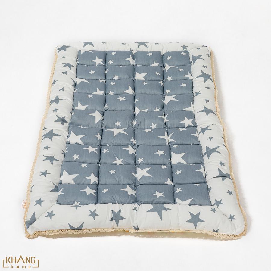Bộ Nệm Sơ Sinh Khang Home BBS06 - 100% Cotton Thiên Nhiên - Giúp Bé Ngủ Thẳng Lưng Không Cong Vẹo Cột Sống