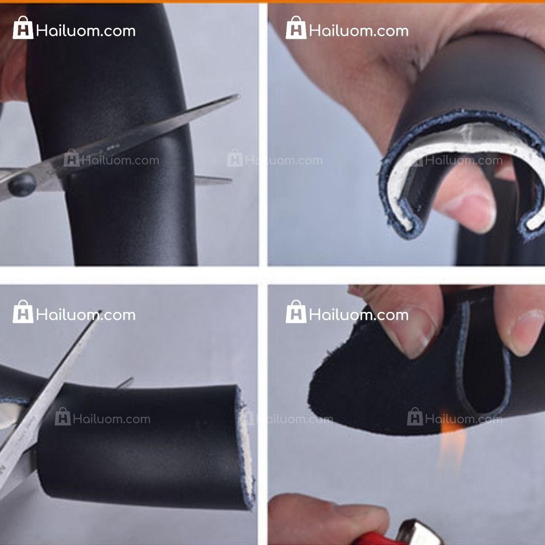 Bọc Vô Lăng ô tô cho KIA RONDO Da Thật Cao Cấp - Màu Đen Chỉ Đỏ