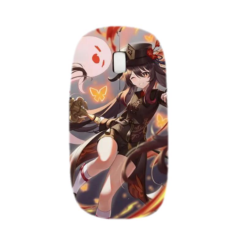 Anime Chuột Không Dây Game Thủ Genshin Tác Động Mause Máy Tính Chơi Game Sạc Chuột Hoạt Hình Cho Laptop Công Sở