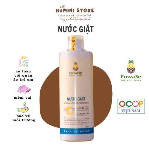 Nước giặt thiên nhiên FUWA3e organic Enzyme sinh học an toàn cho da nhạy cảm chuyên dùng giặt quần áo đồ lót, đồ em bé 100ml