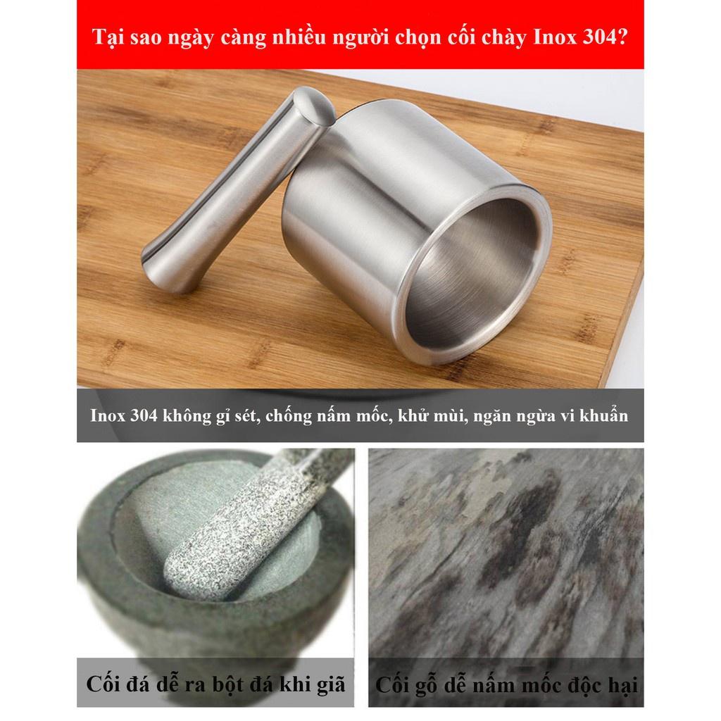 Bộ Chày Cối Inox 304 Cao Cấp Chống Gỉ