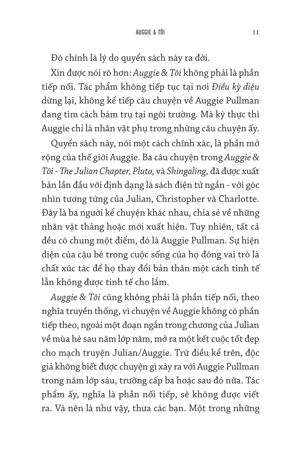 Auggie & Tôi: Ba Câu Chuyện Về Điều Kỳ Diệu