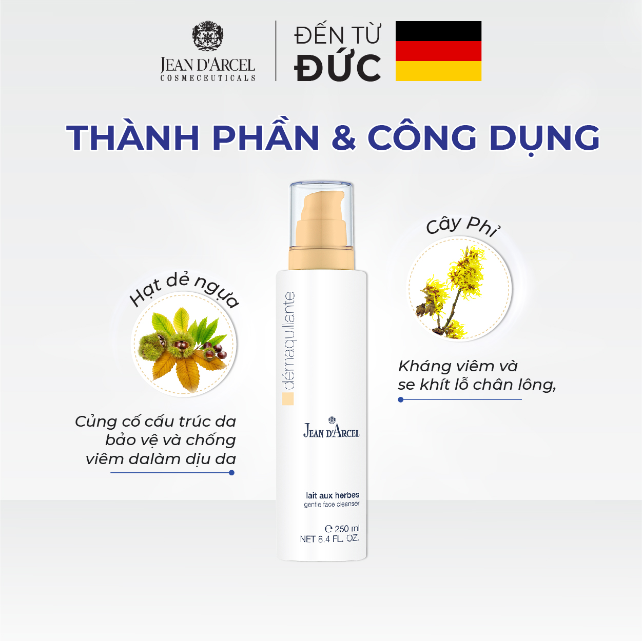 Combo làm sạch cho da khô và da nhạy cảm Jean d'Arcel