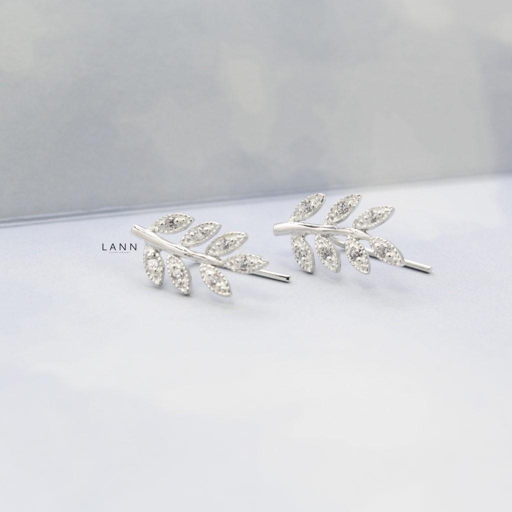 Khuyên nhành lá đá S925 LANN