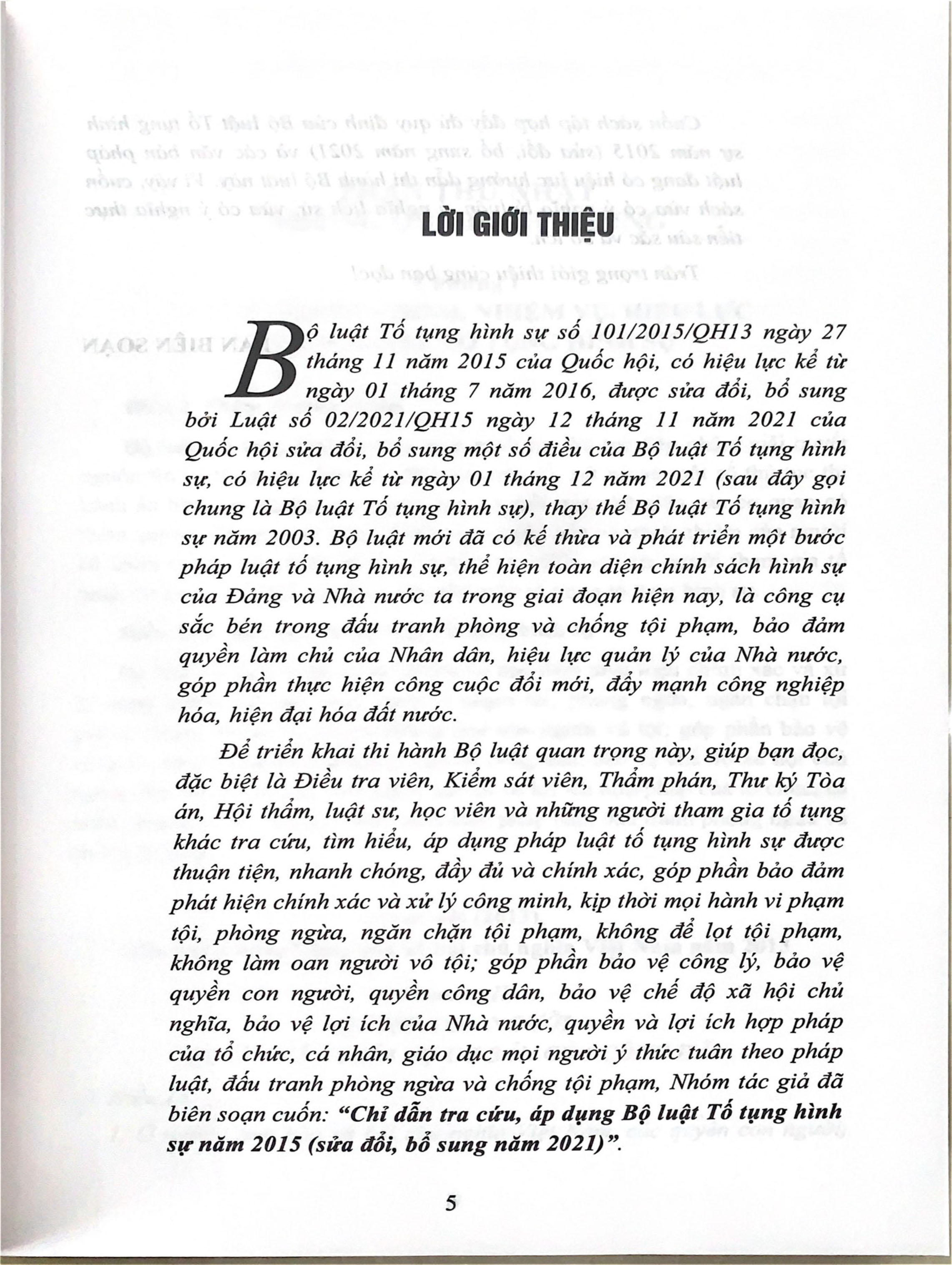 Chỉ Dẫn Tra Cứu, Áp Dụng Bộ Luật Tố Tụng Hình Sự Năm 2015 (Sửa đổi, bổ sung năm 2021) (Sách chuyên khảo)