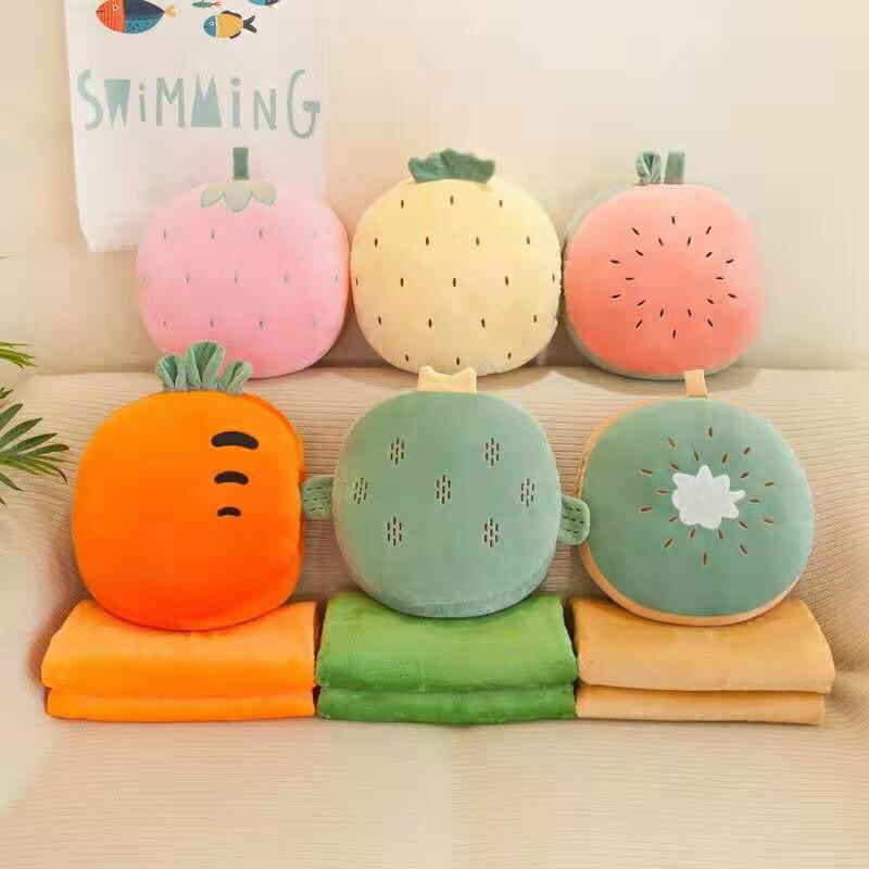 Bộ chăn gối đa năng hình hoa quả tròn
