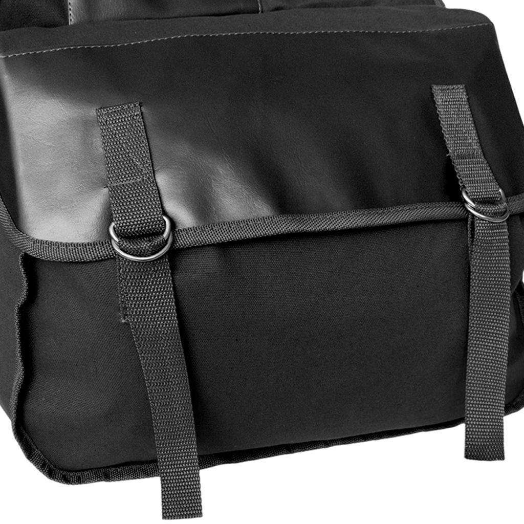 Cycling Double Panniers Bike Rear Seat Saddle Carrier Bags Black