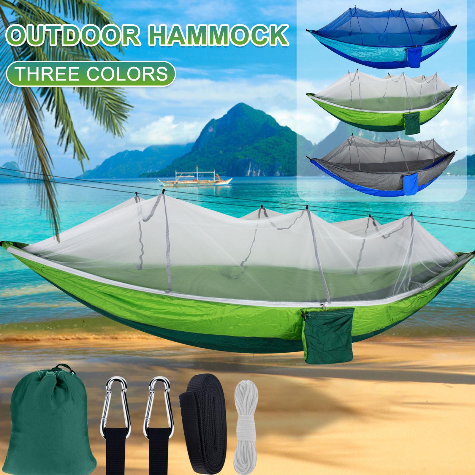 260*140 Cm Cắm Trại Võng Đi Xoay Với Muỗi Lưới Nylon Võng Siêu Nhẹ Ngoài Trời Săn Du Lịch Di Động Võng Lều