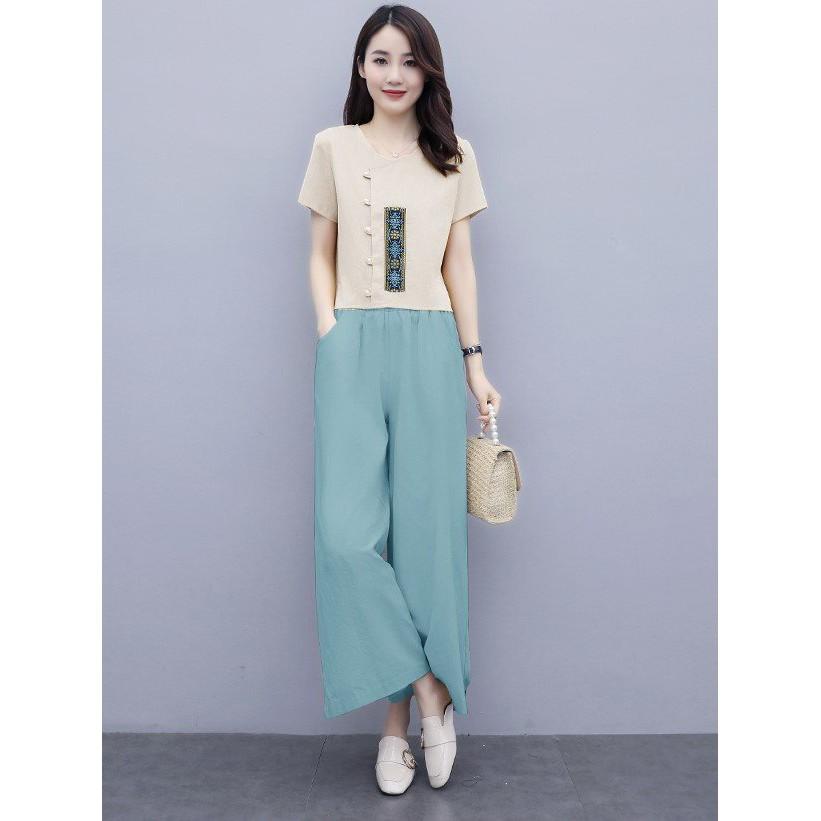 Set Bộ Đồ Nữ Chất Đũi Mềm Mát Sang Trọng Trẻ Trung Nhẹ Nhàng