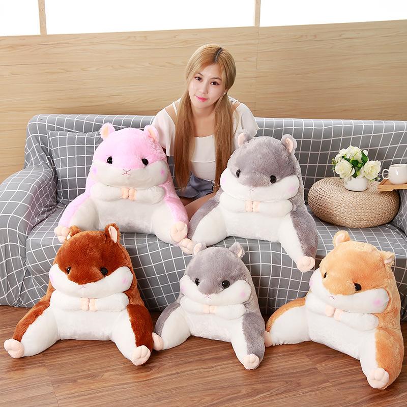 Gối Tựa Lưng Gối Ôm Gối Ngủ Đa Năng Hình Chuột Hamster Siêu Hot Quà Tặng Độc Lạ (màu ghi xám)