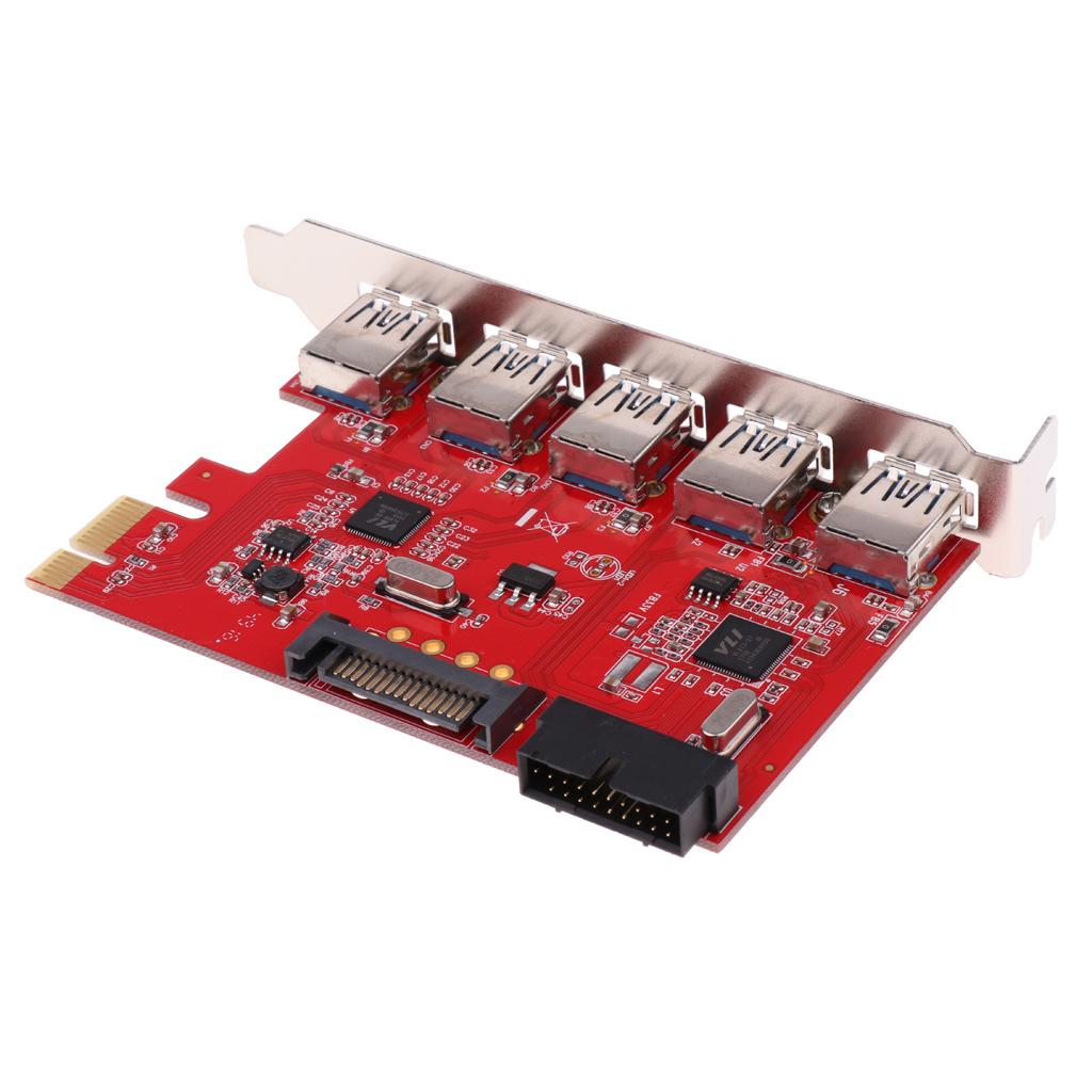 5 Ports PCI-E to USB 3.0 PCI Express Card Adapter USB3.0 Hub for Windows XP