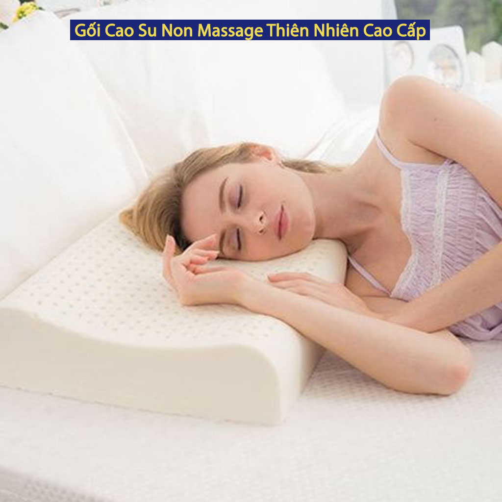 Gối Cao Su Non ANNA NGUYÊN Nhập Khẩu Thái Lan Thiên Nhiên Lượn Sóng - Massage Chống Đau Cổ Vai Gáy 100% Tự Nhiên