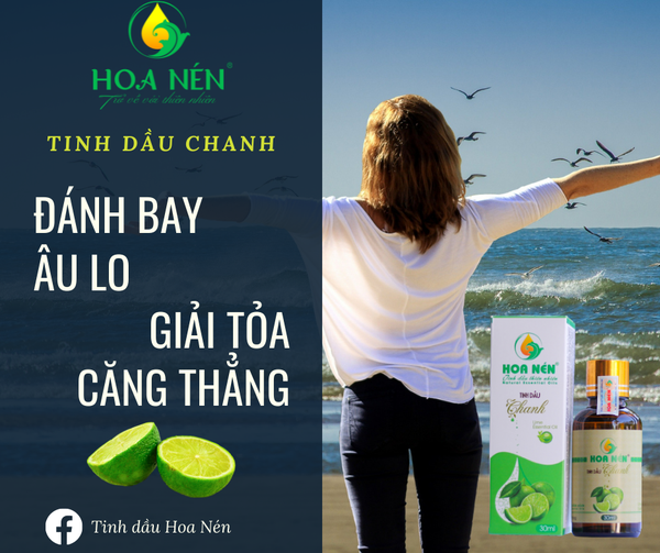 Tinh dầu Chanh nguyên chất 30ml - Hoa Nén - Vegan - Khử mùi, làm thơm phòng