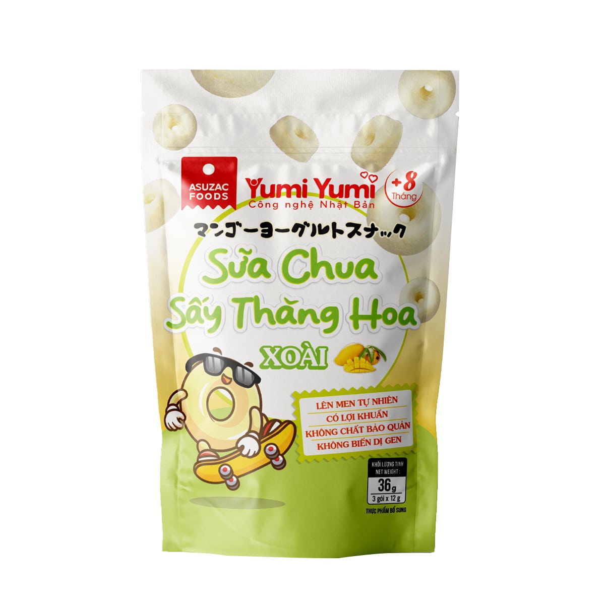 Sữa chua sấy thăng hoa Yumi Yumi Xoài Asuzac gói 36g (12g x 3 gói)