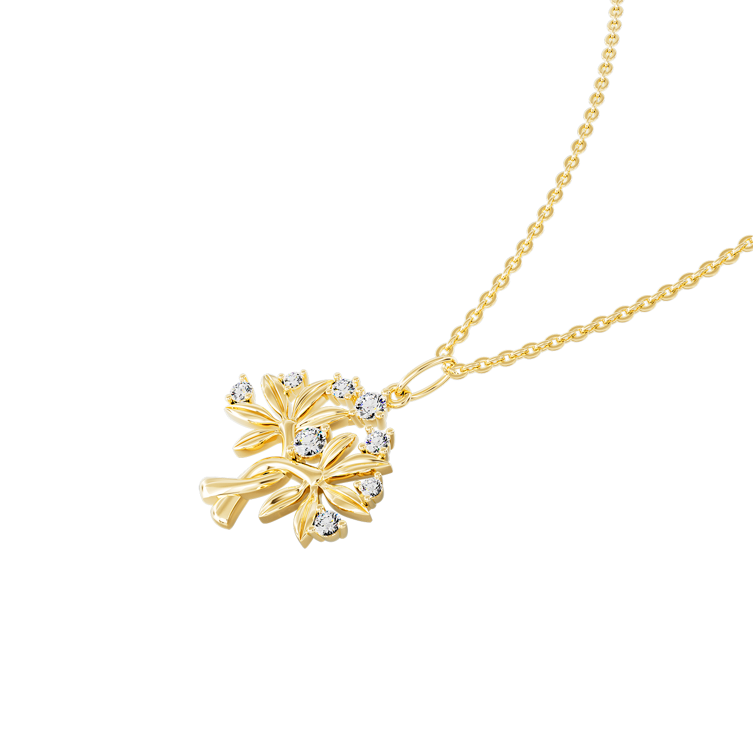 Mặt Dây Chuyền Vàng 14k Cây Kim Ngân - Mệnh Kim MDMAMD674 Huy Thanh Jewelry