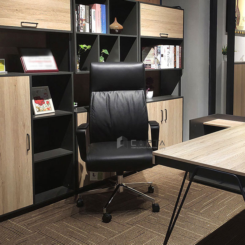 Ghế giám đốc nệm PU ngả lưng CM4496-P Nội thất Capta Ghế làm việc tại nhà lưng cao chân xoay hiện đại Director Office Chair
