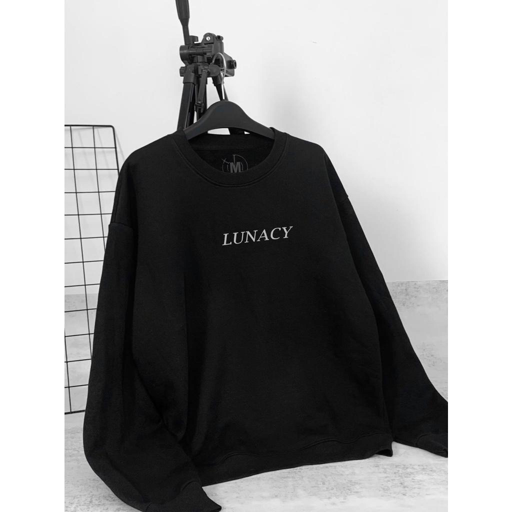 Áo Khoác Sweater Nỉ Form Rộng Lunacy In Dạ Quang Unisex Nam Nữ Ulzzang