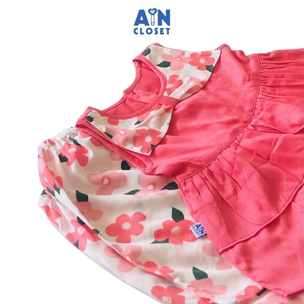 Bộ quần áo lững bé gái họa tiết Hồng quần hoa 2 tầng - AICDBG8KOU9Q - AIN Closet