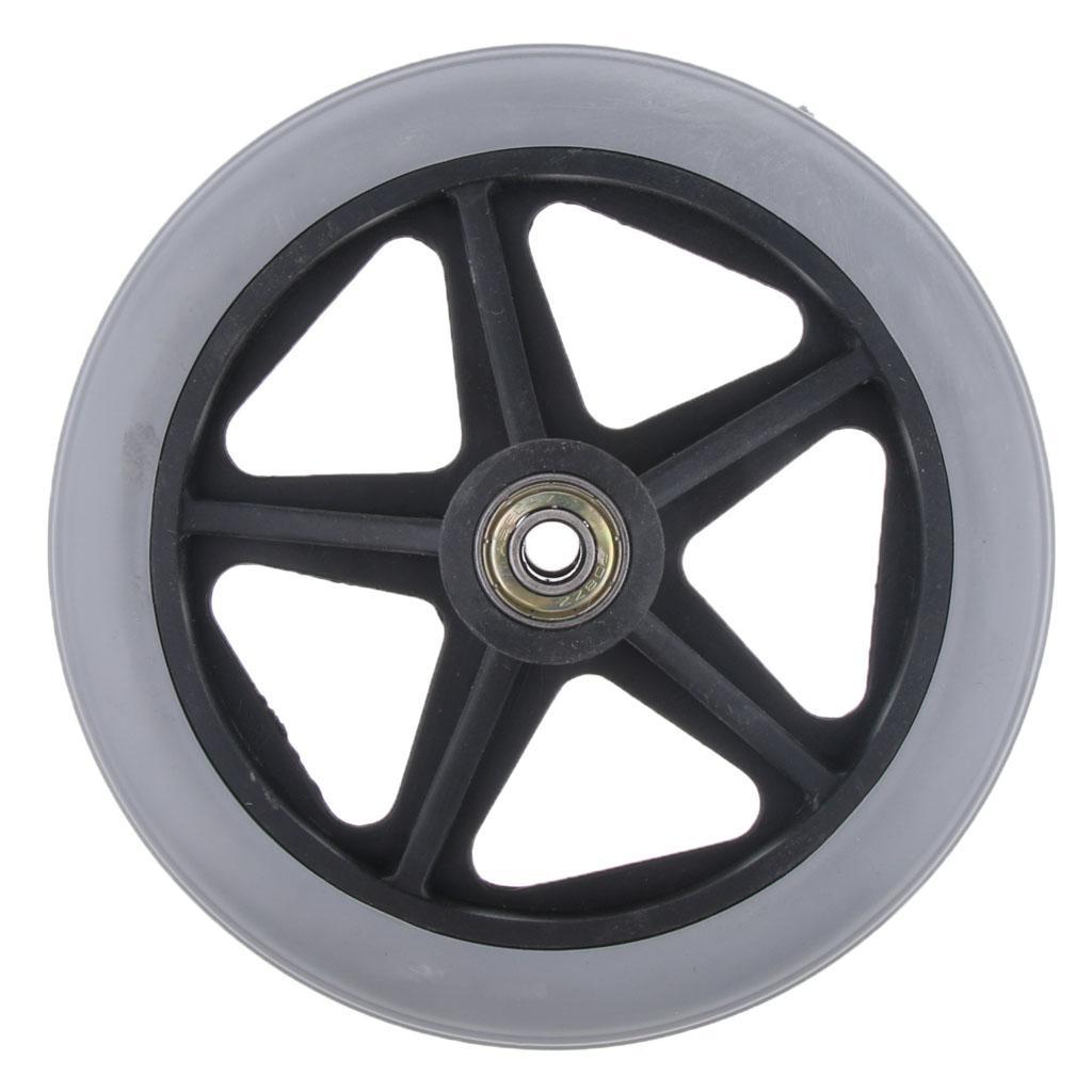 2pcs Manual Wheelchair Front Castor Wheels Replacement Part 5 Spokes 6 inch