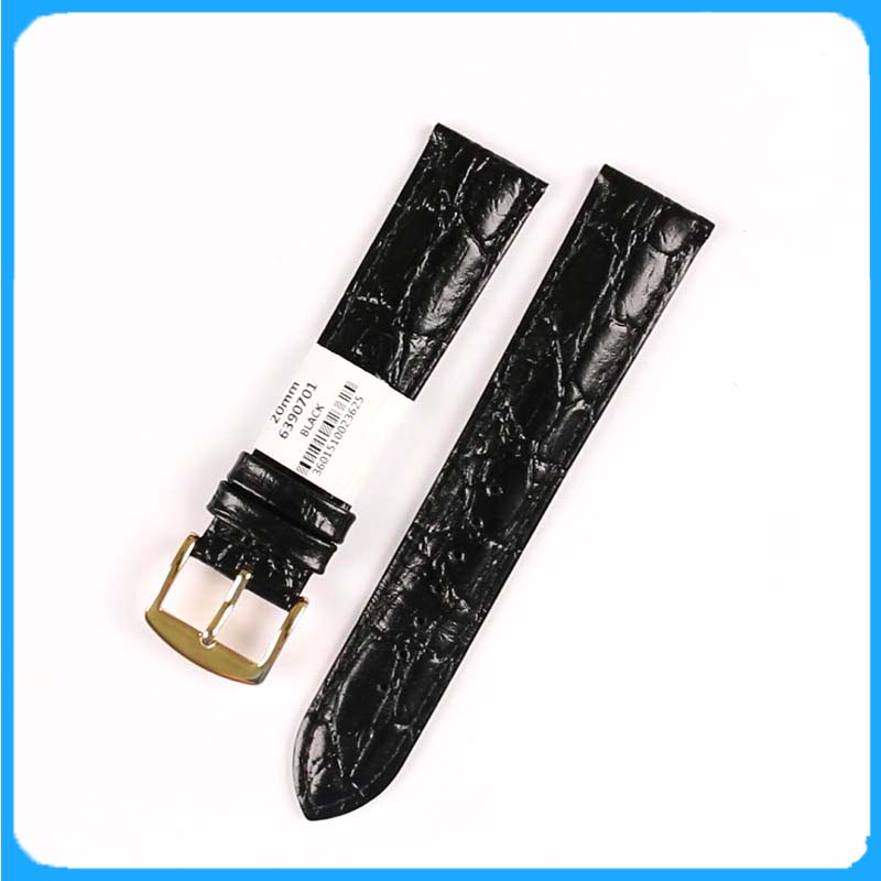 Dây Da Đồng Hồ ZRC Pháp Dòng CHELSEA Da Bò Dập Vân Cá Sấu Đen