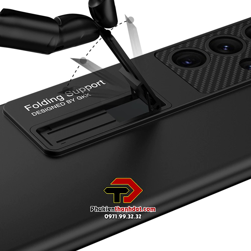 Ốp lưng dành cho SamSung Galaxy S23 Ultra chính hãng LIKGUS có chân chống, chống bám vân tay - Hàng chính hãng
