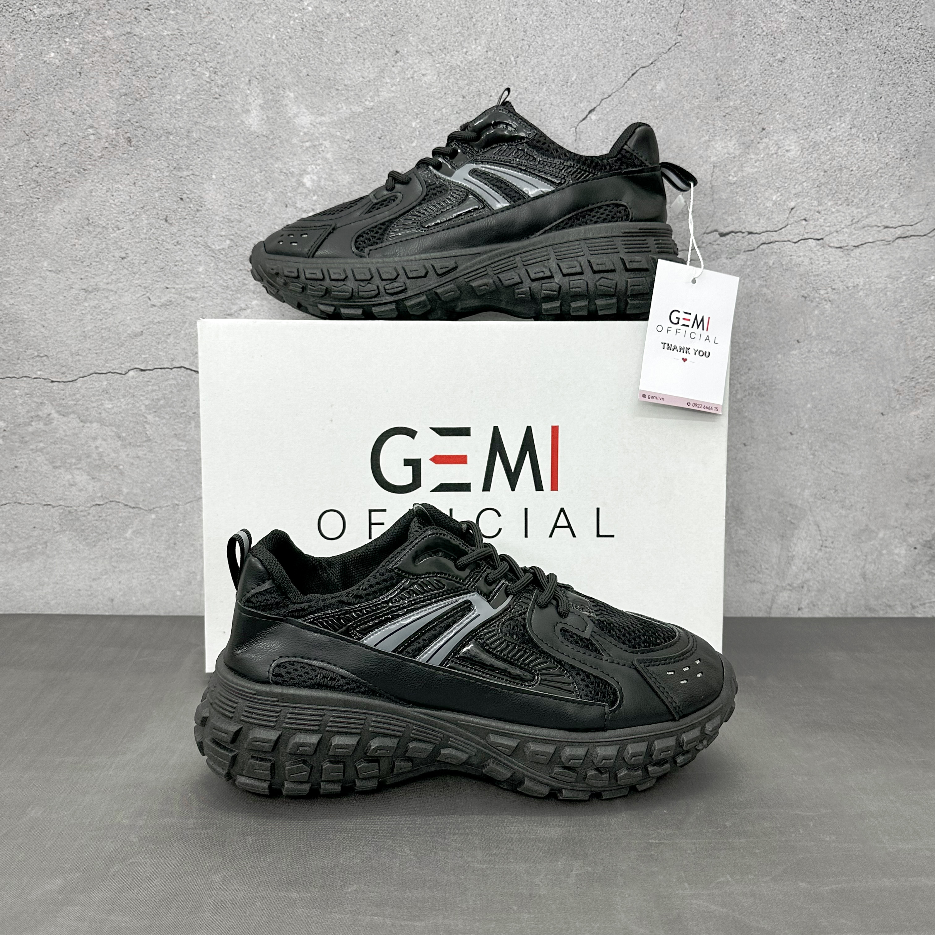 Giày thể thao nữ GEMI - giày ullzzang màu Đen- Be,Thoáng khí, phong cách trẻ trung - M7277