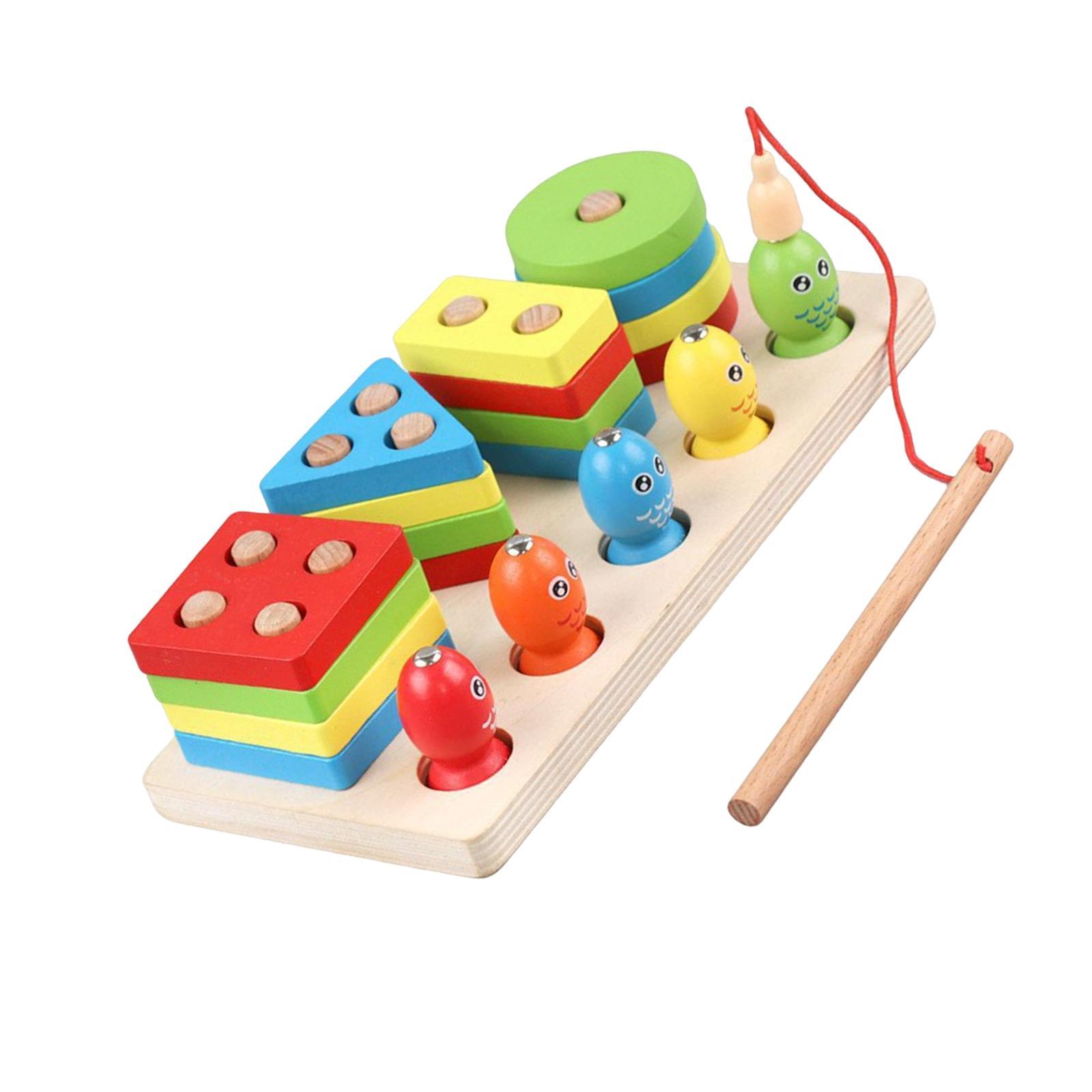 Wooden Sorter Stacking Toy Develop Fine Motor Skill for Toddlers Kids