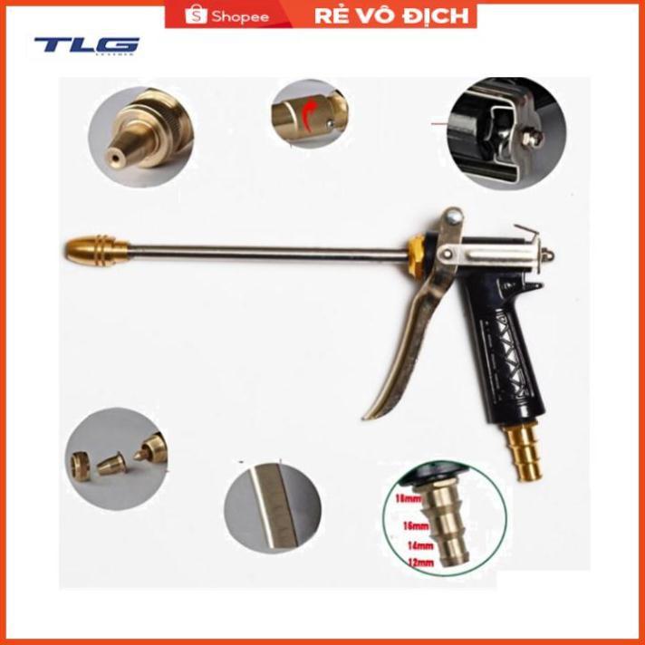 Bộ dây vòi xịt nước rửa xe, tưới cây . tăng áp 3 lần, loại 20m 206318 đầu đồng, cút đồng