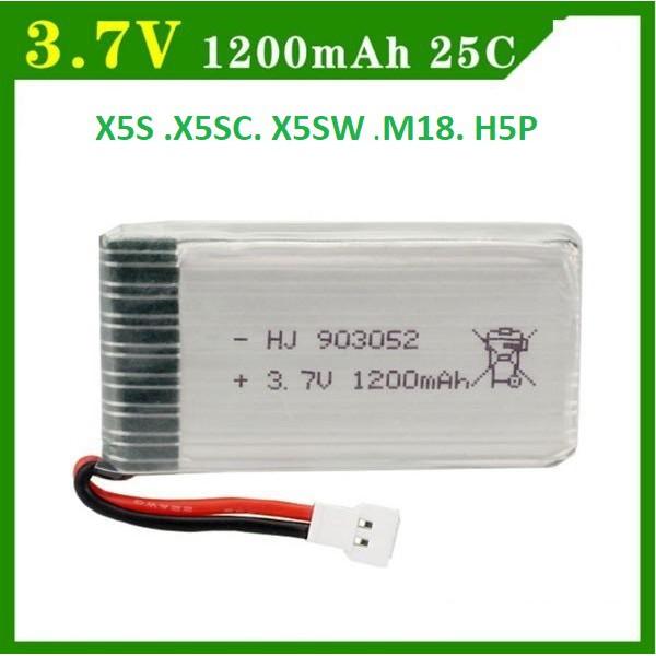 Pin Máy Bay Điều Khiển Dung Lượng Cao 3.7V 1200mAh 25C( X5SW .X5S.X5SC.M18..)