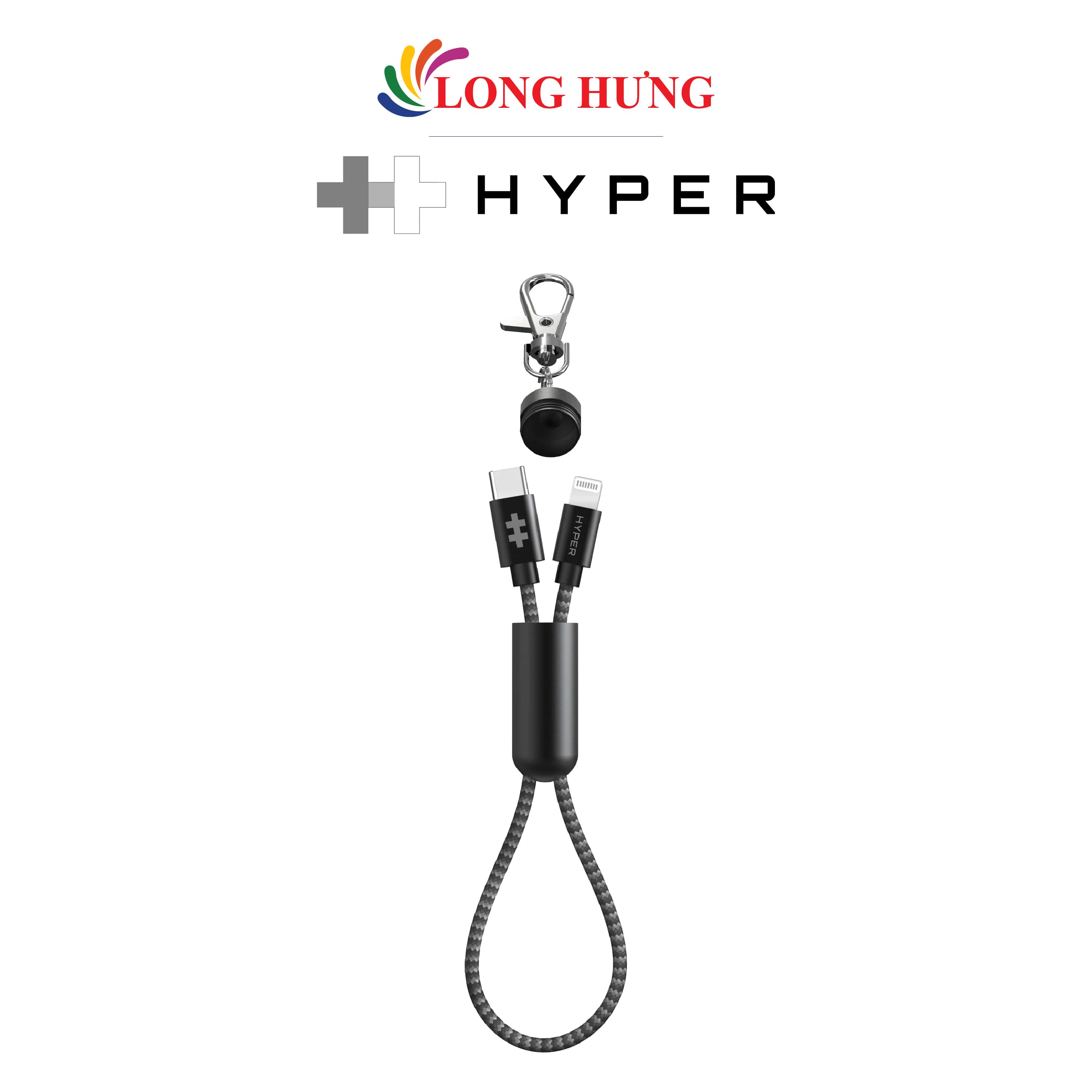 Cáp USB Type-C to L HyperDrive Keychain 0.2m MFI HD-CLM302 - Hàng chính hãng