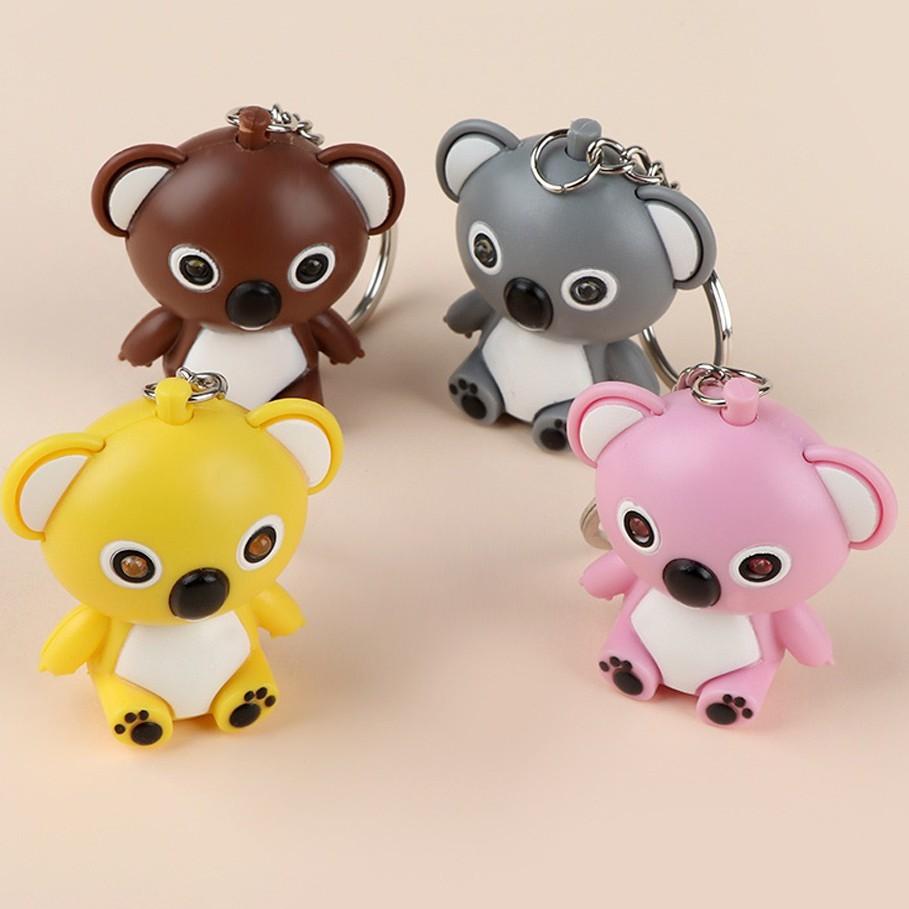 Móc khóa gấu Koala phát sáng đèn Led có âm thanh-Móc Khóa Hình Gấu Phát Sáng-móc khóa misa móc khóa gấu phát sáng