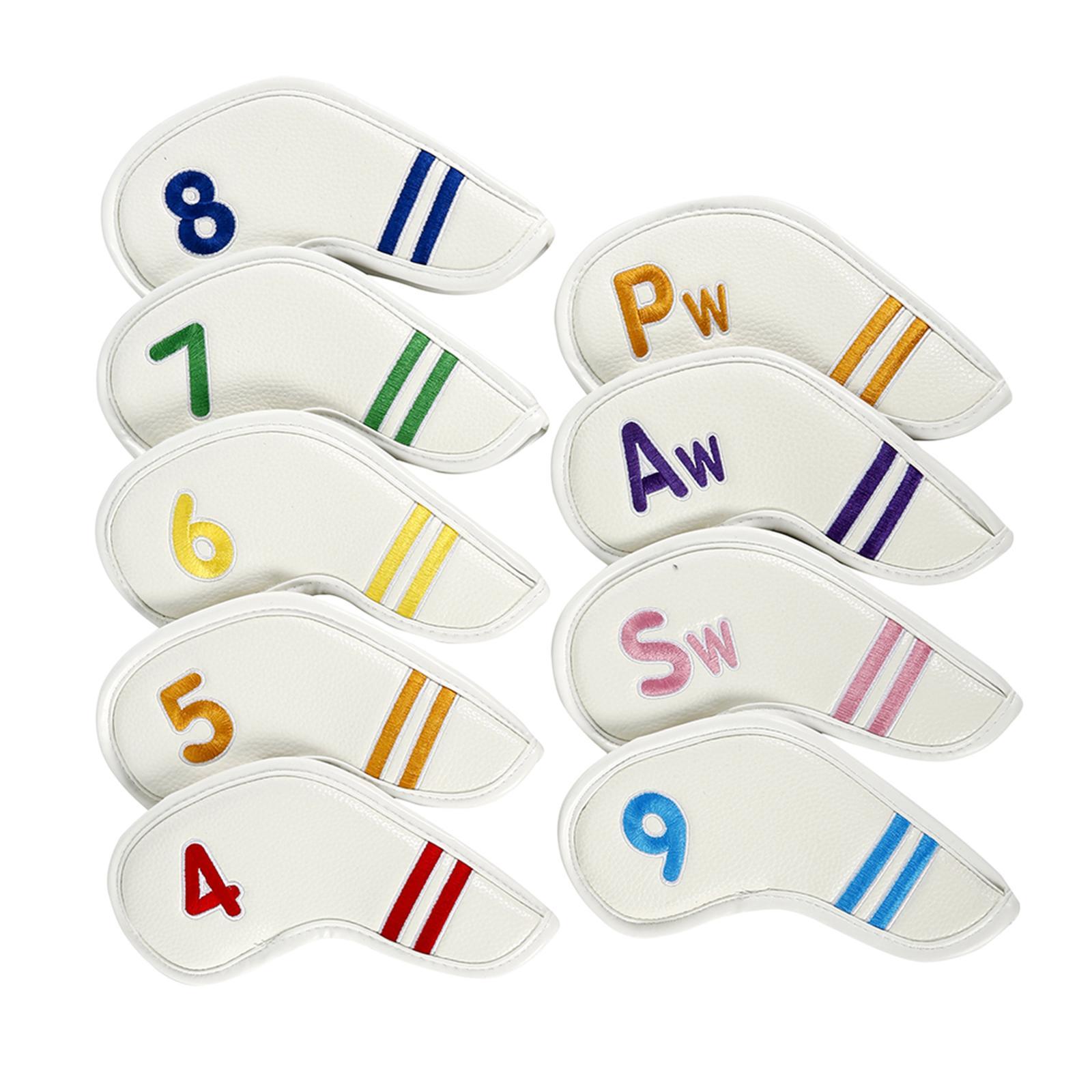 9x Golf Iron Head Covers Waterproof Headcovers Wedges W/ No.Tag