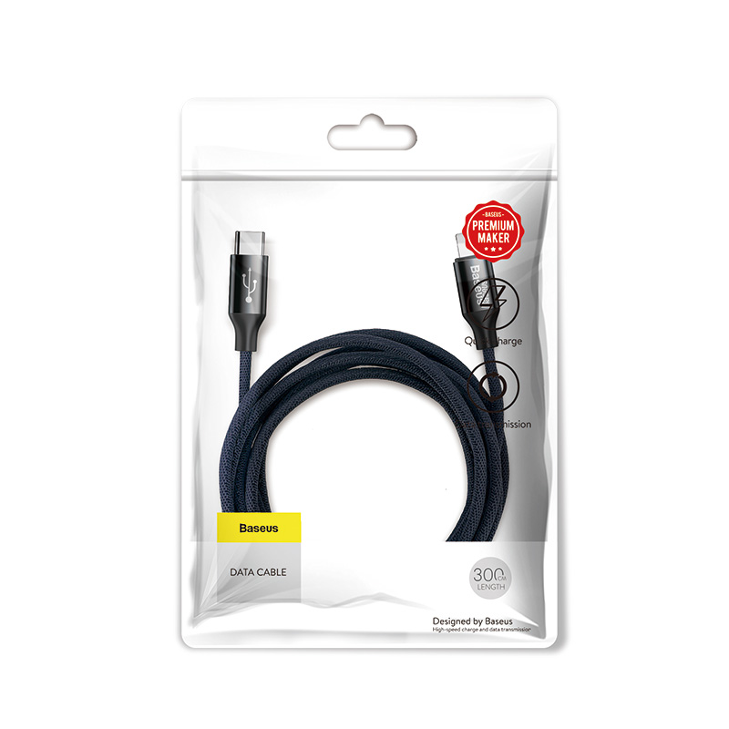 Cáp sạc Baseus Yiven Series Type-C to iP Cable 2A Black CATLYW-C01 - Hàng chính hãng