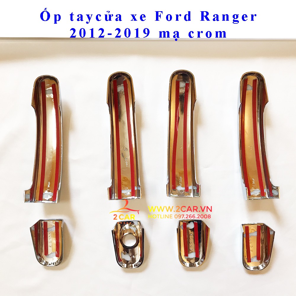 Ốp tay nắm, hõm cửa xe Ford Ranger 2015 - 2021 mạ crom