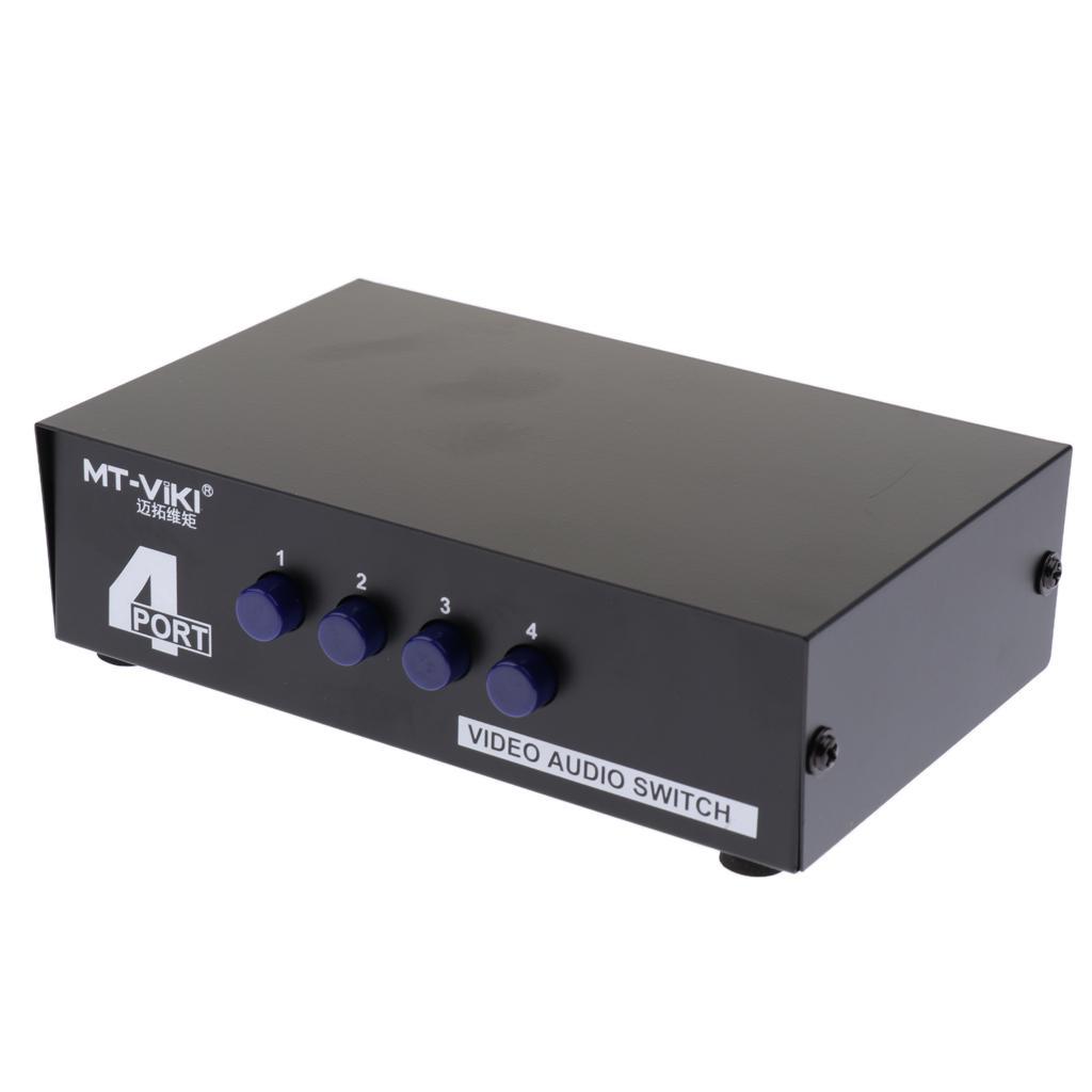 AV Switch RCA Switcher 4 In 1Out Composite Video L/ Selector Box