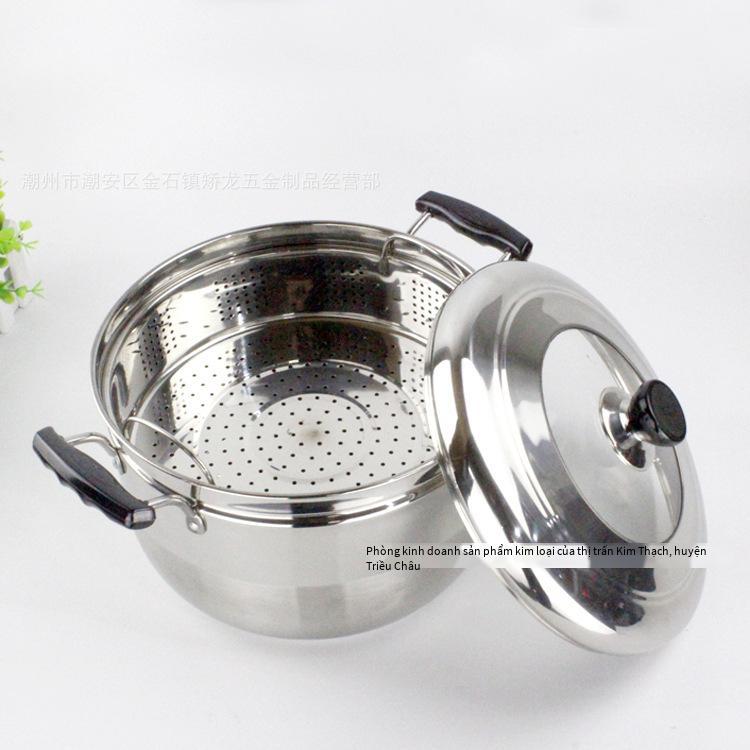 Nồi hấp súp hai đáy inox Nhật Bản được ưa chuộng nhất, nồi hấp súp đa năng 22cm-28cm