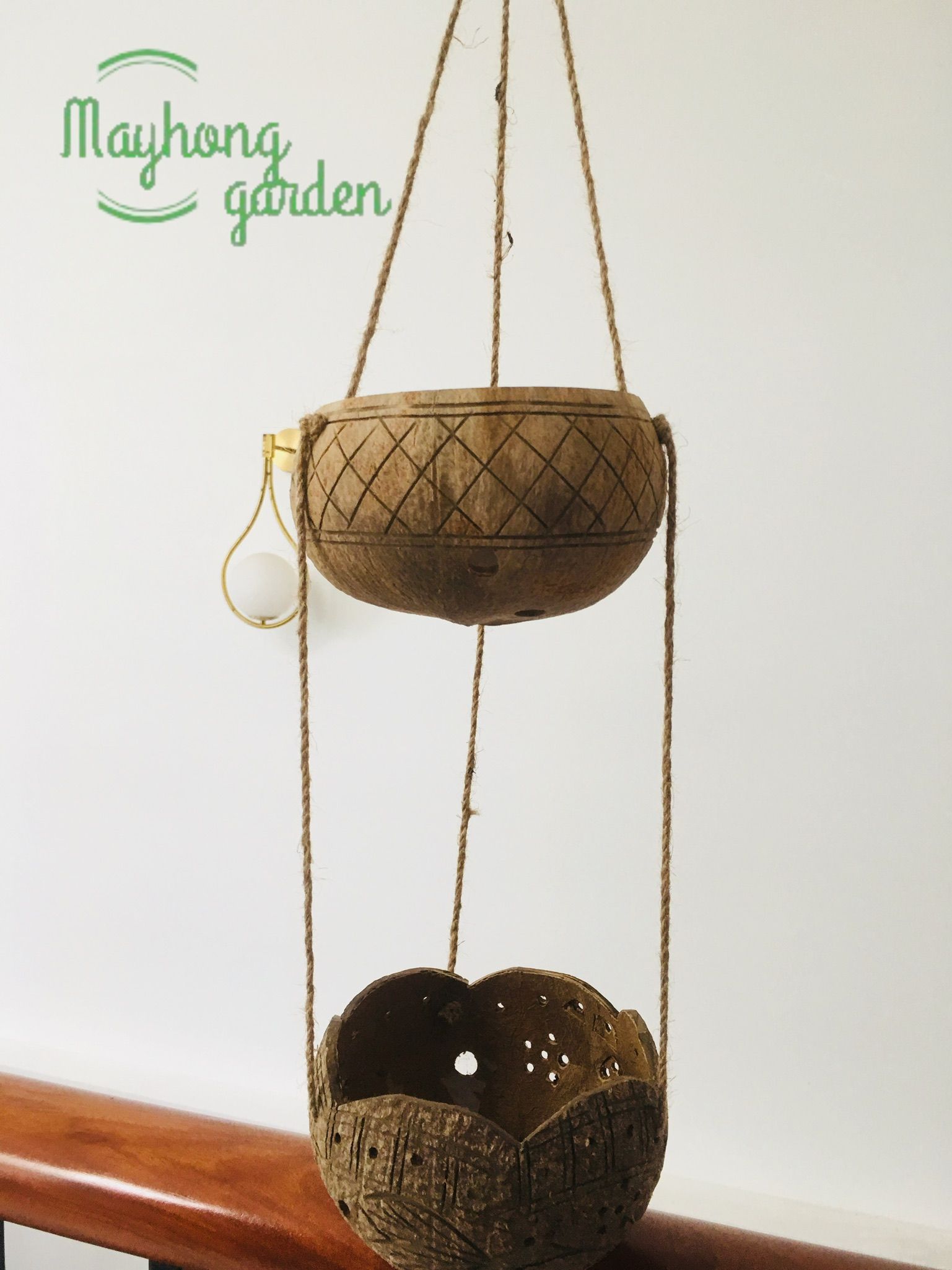 Combo 10 gáo dừa trồng lan, sen đá, tiểu cảnh...Hàng chuẩn đẹp, gáo to tròn đều , hoa văn ngẫu nhiên