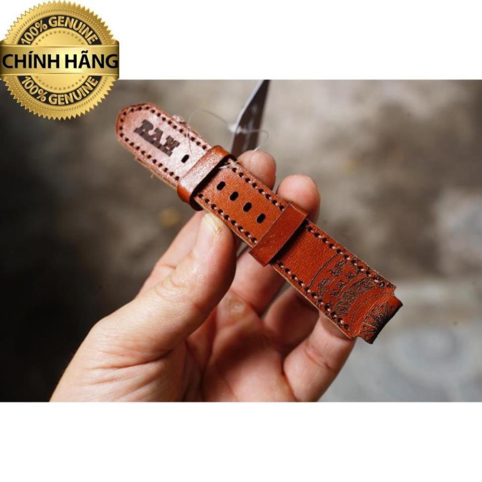 DÂY ĐỒNG HỒ DA BÒ RAM TRỐNG ĐỒNG - VACHETTA NÂU ĐỎ - HÀNG CHÍNH HÃNG