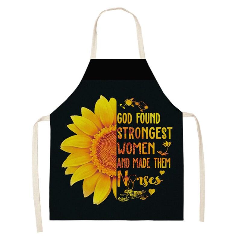Ladies Men Sunflower Apron Boho Style Oil Proof Kitchen Apron for Cooking Baking Gardening